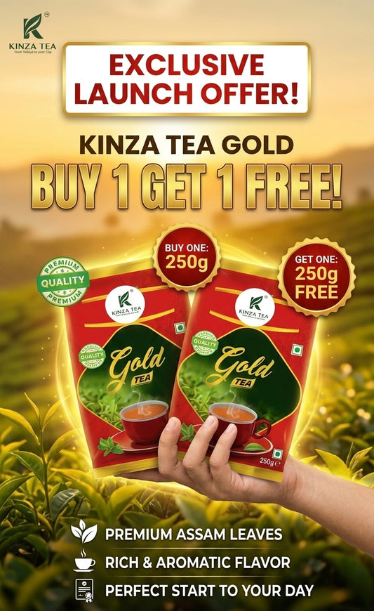 Kinza Tea Gold | Buy 1 get 1 free | Asaam CTC Blend | Strong Tea | Kadak Chai | 500 gram