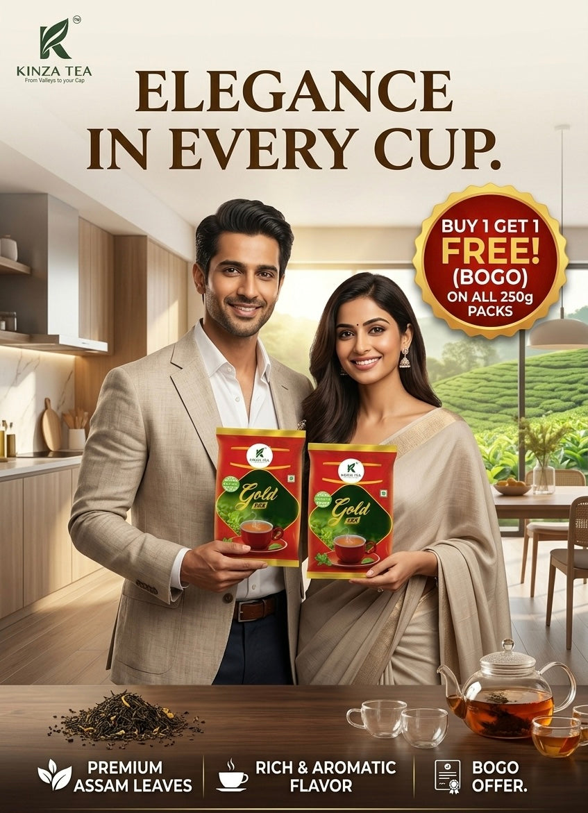 Kinza Tea Gold | Buy 1 get 1 free | Asaam CTC Blend | Strong Tea | Kadak Chai | 500 gram