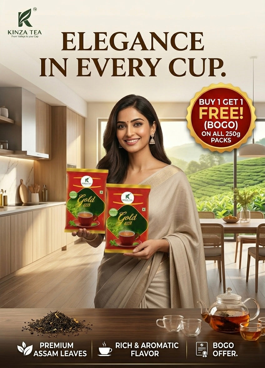 Kinza Tea Gold | Buy 1 get 1 free | Asaam CTC Blend | Strong Tea | Kadak Chai | 500 gram