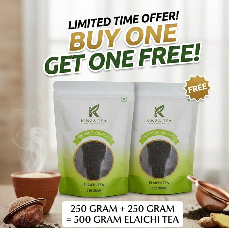 Kinza Elaichi (Cardamom) Tea – Assam Special  Buy 1 Get 1 Free | 500g